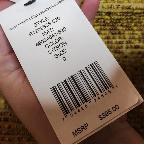 NWT Robert Rodriguez Yellow Citron Sequin Pencil Skirt women's size 0 - Picture 17 of 17